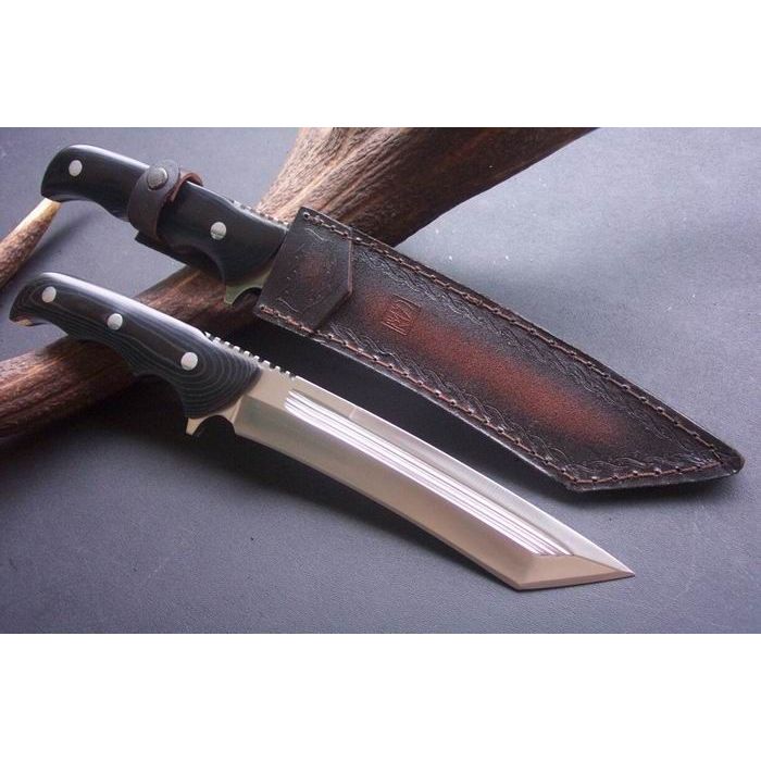 Pisau Kukri Tactical Survival Full Tang Outdoor Camping Bushcraft Hunting Sarung Kulit