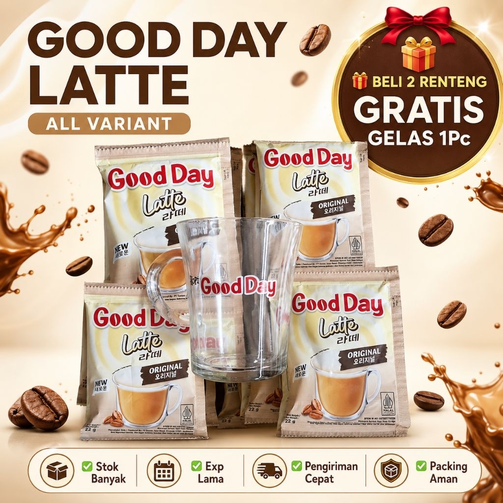 GOOD DAY LATTE 2 RENTENG FREE GELAS CANTIK