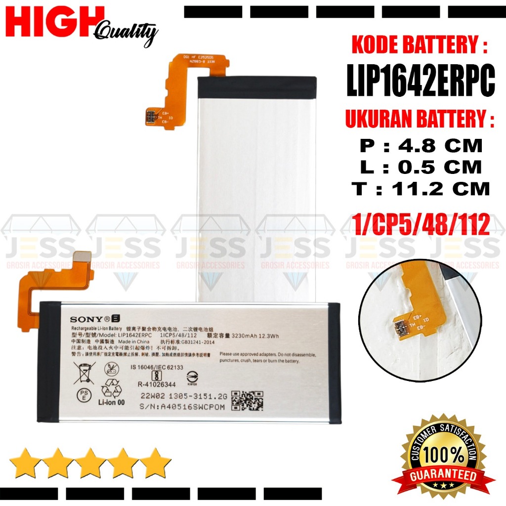Baterai Sony Xperia XZ Premium XZP G8141 G8142 G8188 SO-04K SO-04J Battery LIP1642ERPC LIS1642ERPC