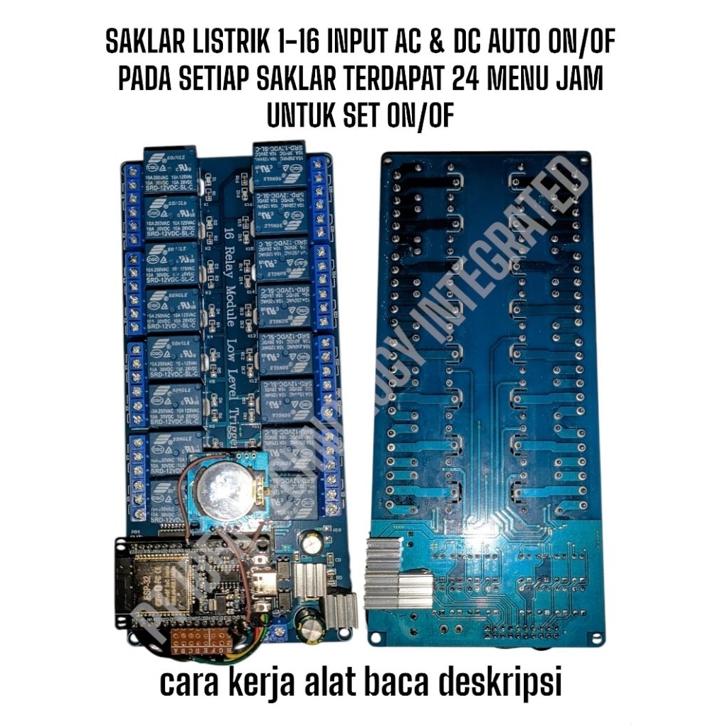 Timer listrik schedule 16 channel 384 menu schedule auto on/of kelistrikan ac/dc