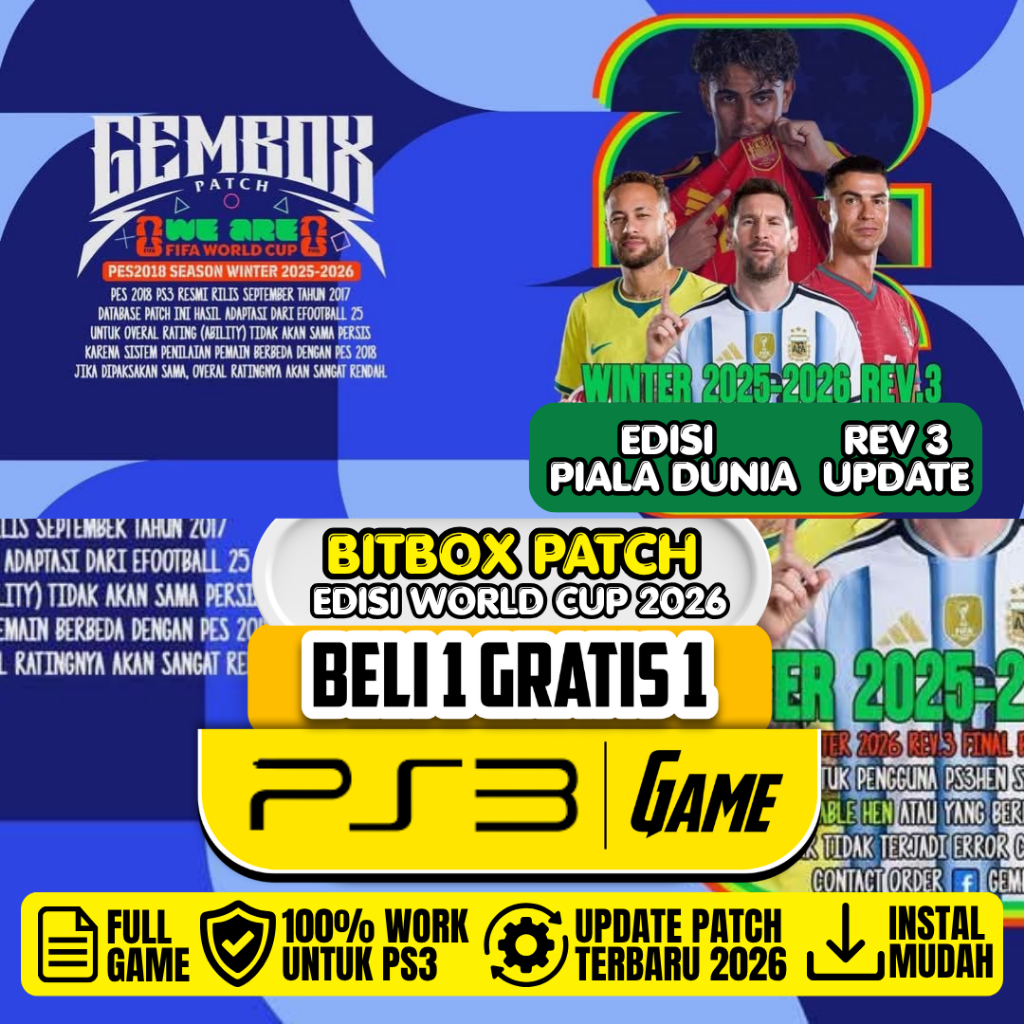 Gamebox PATCH UPDATE TERBARU 2026 WINTER PES 2026 PS3 HEN