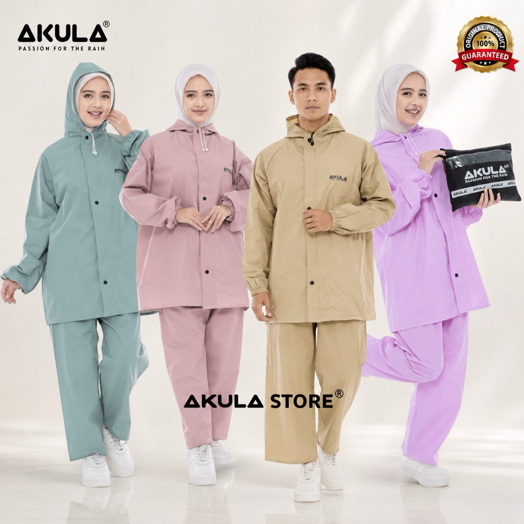 Jas Hujan Pria Wanita Setelan Terbaik Berkualitas AKULA RAINCOAT Anti-Seepage Best Quality By AKULA'