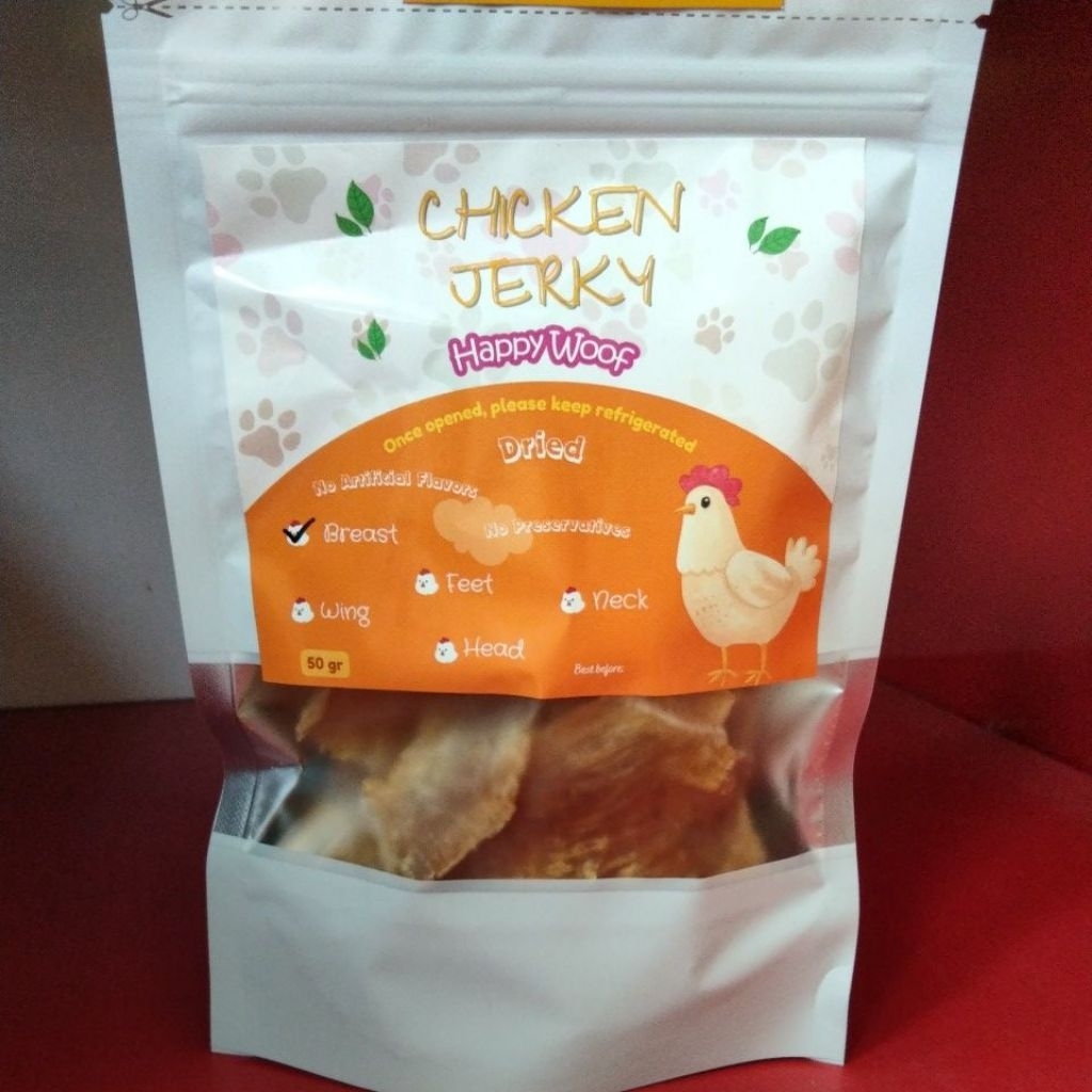 HAPPY WOOF CHICKEN JERKY BREAST/SNACK UNTUK ANJING