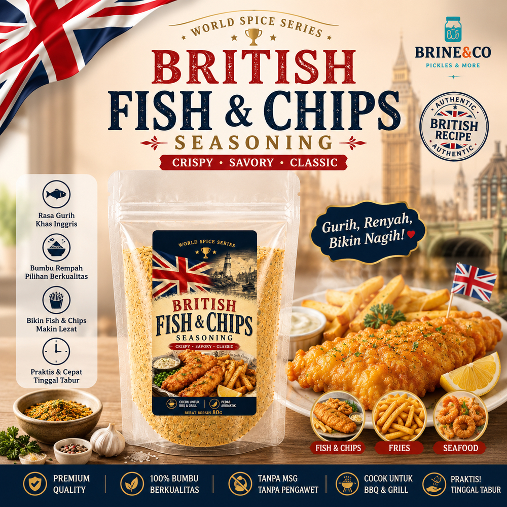 Bumbu Tabur Fish & Chips 80g untuk Ikan Goreng Kentang Seafood Nugget Crispy
