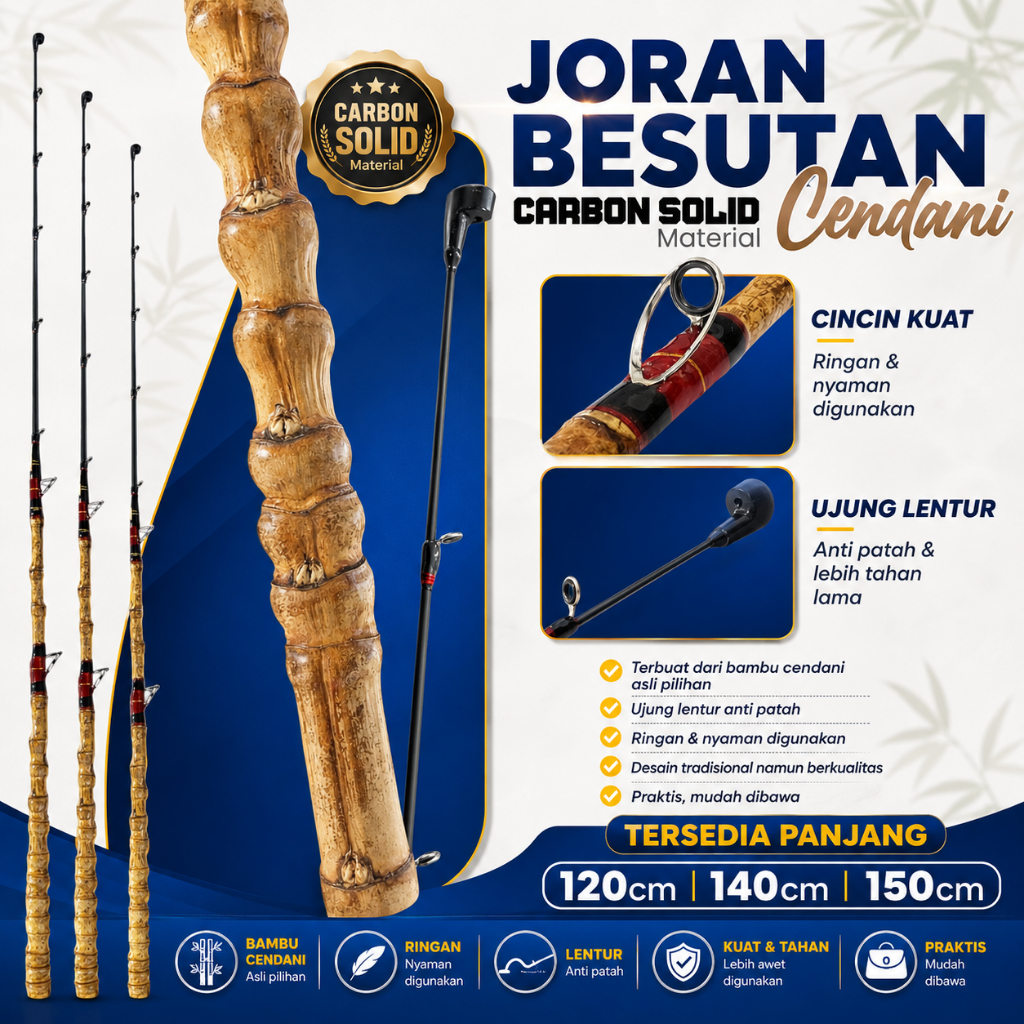 Joran Besutan Kolam Kuat Carbon Sutet dan Cendani Carbon 5kg up