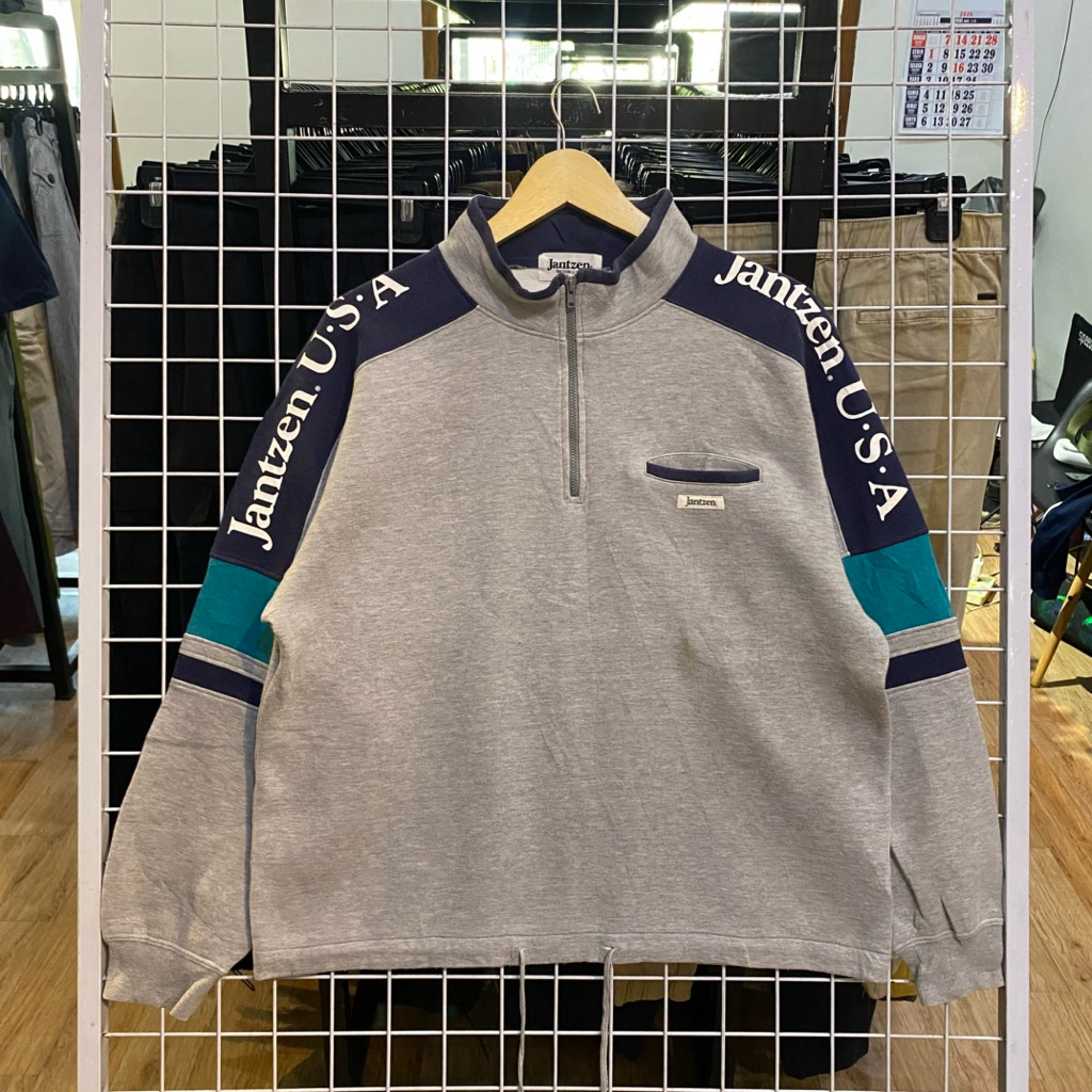 Jantzen USA Half Zip Crewneck . #Cn2817