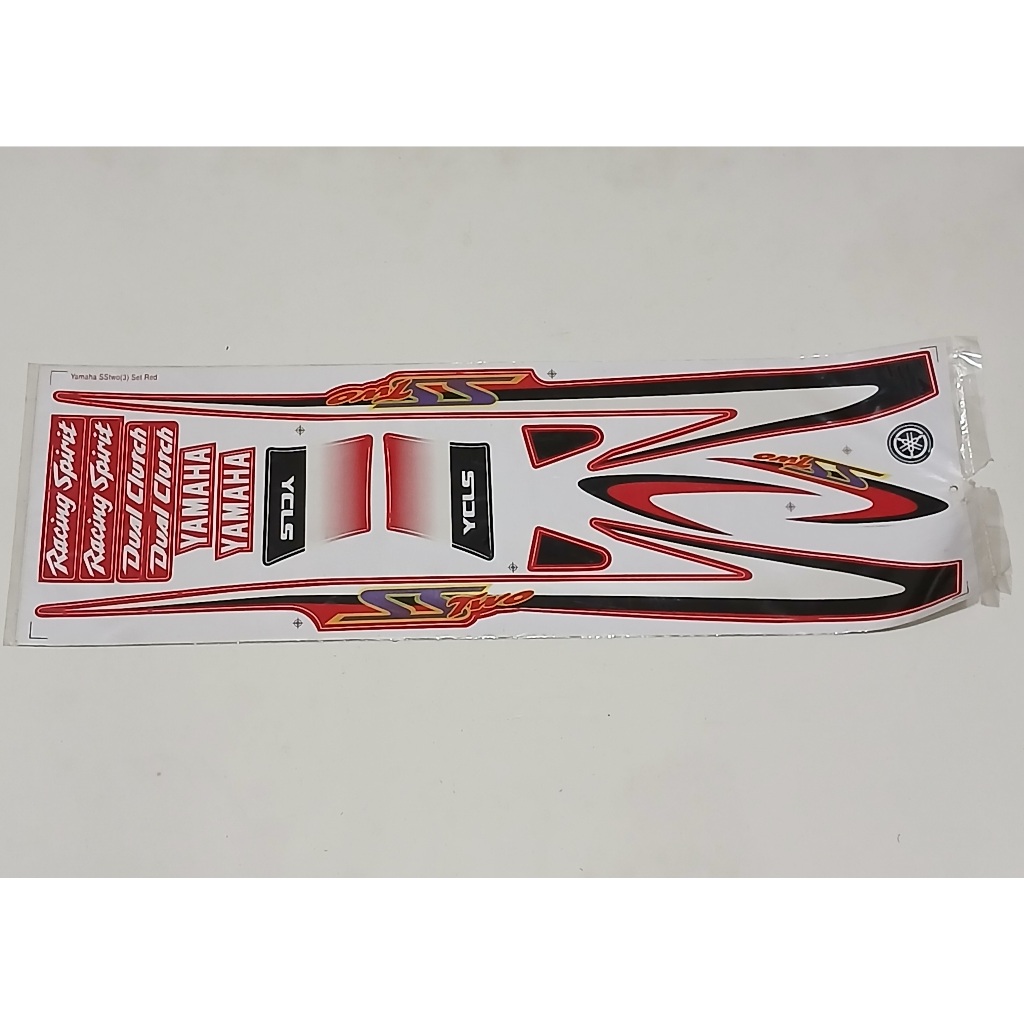 Yamaha SS TWO stiker sticker stripping model (3) red merah