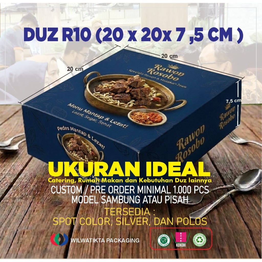 DUS CATERING BOX MAKANAN CUSTOM TUTUP DAN BODY
