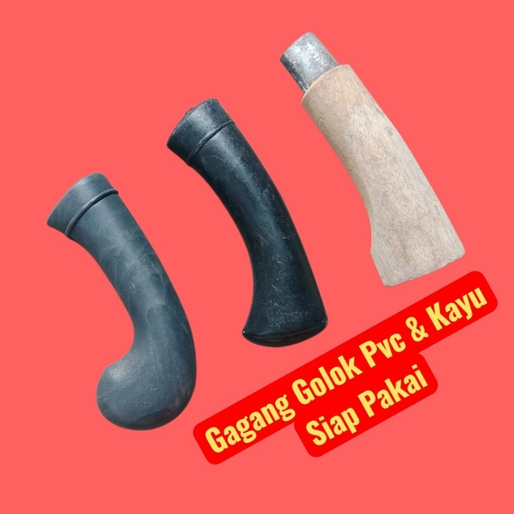Gagang Golok Siap Pasang - Bahan Kayu & Plastik Pvc Super Kuat & Kokoh