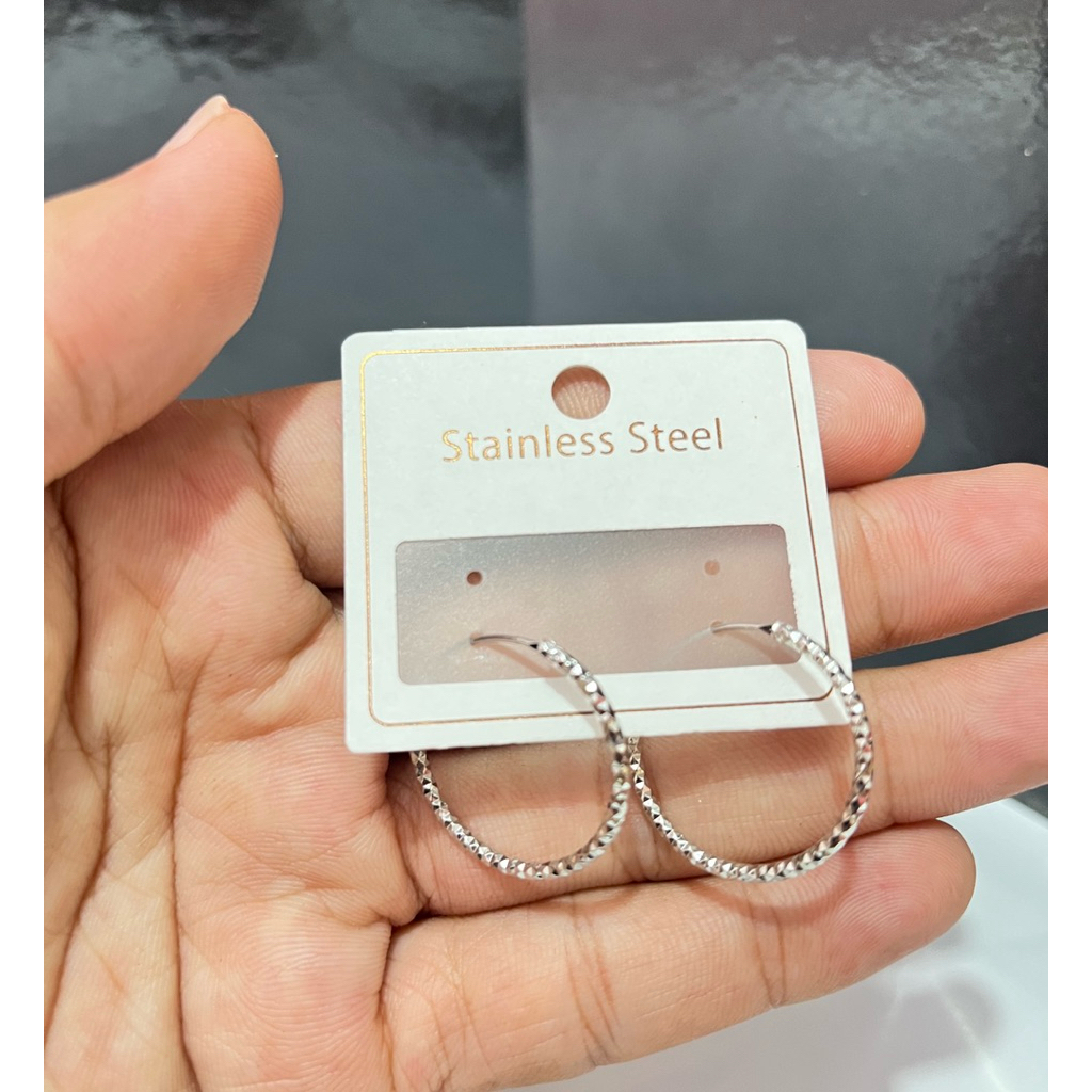 MB Anting wanita bulat Anting Hoops cantik 25mm