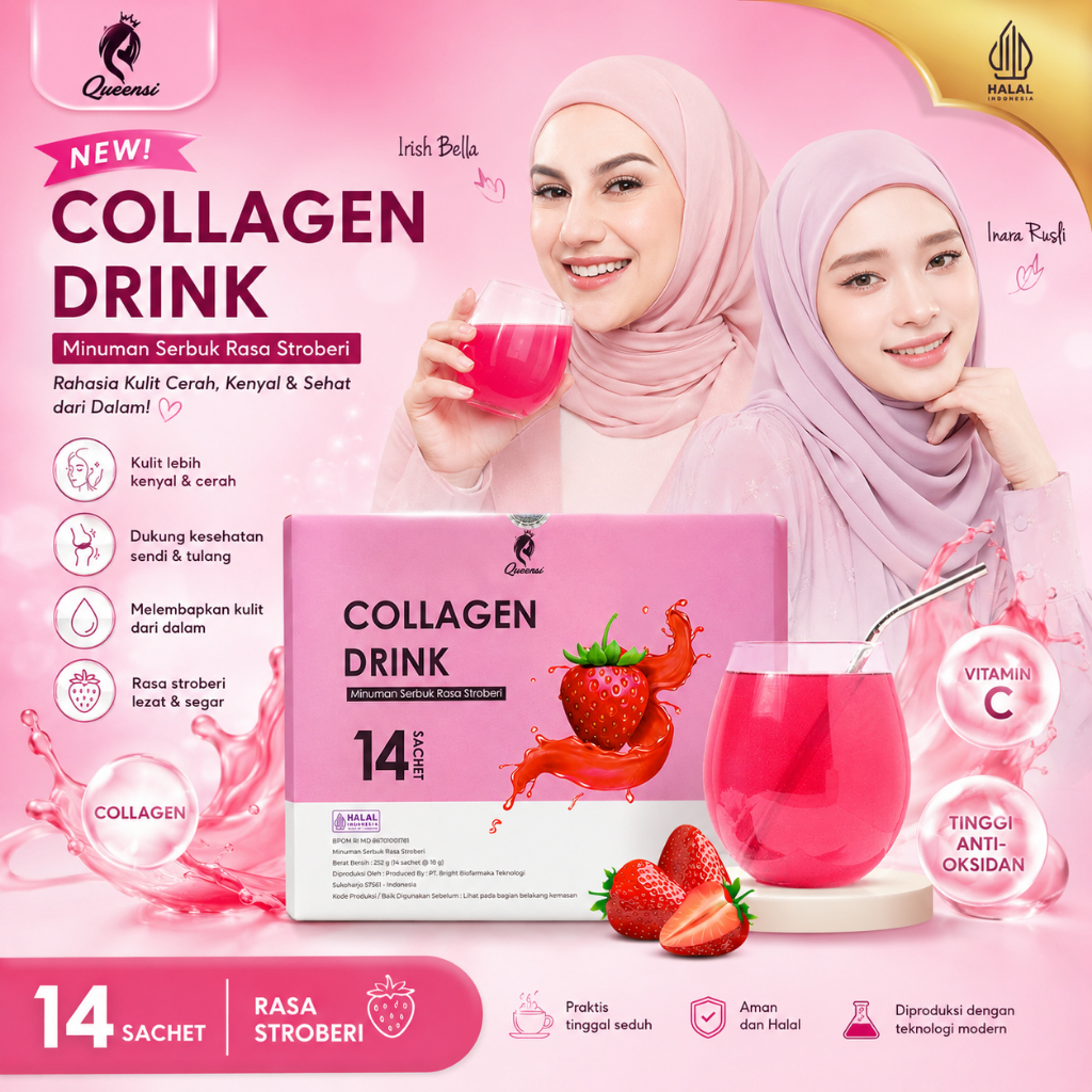 Queensi Collagen Drink - Minuman kolagen sudah BPOM dan Halal