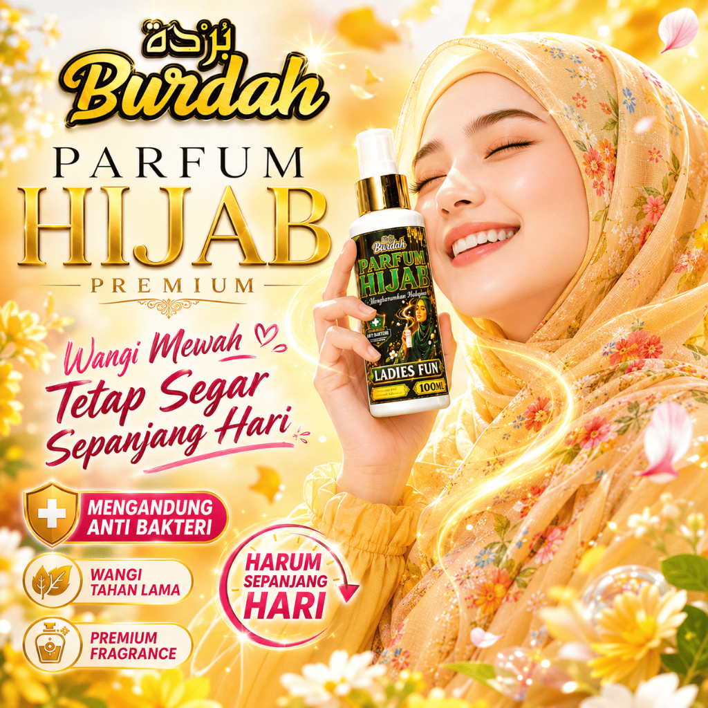 Parfum Hijab Premium - MENGANDUNG ANTI BAKTERI - PARFUM HIJAB - PARFUM KERUDUNG - PARFUM HIJAB HARUM