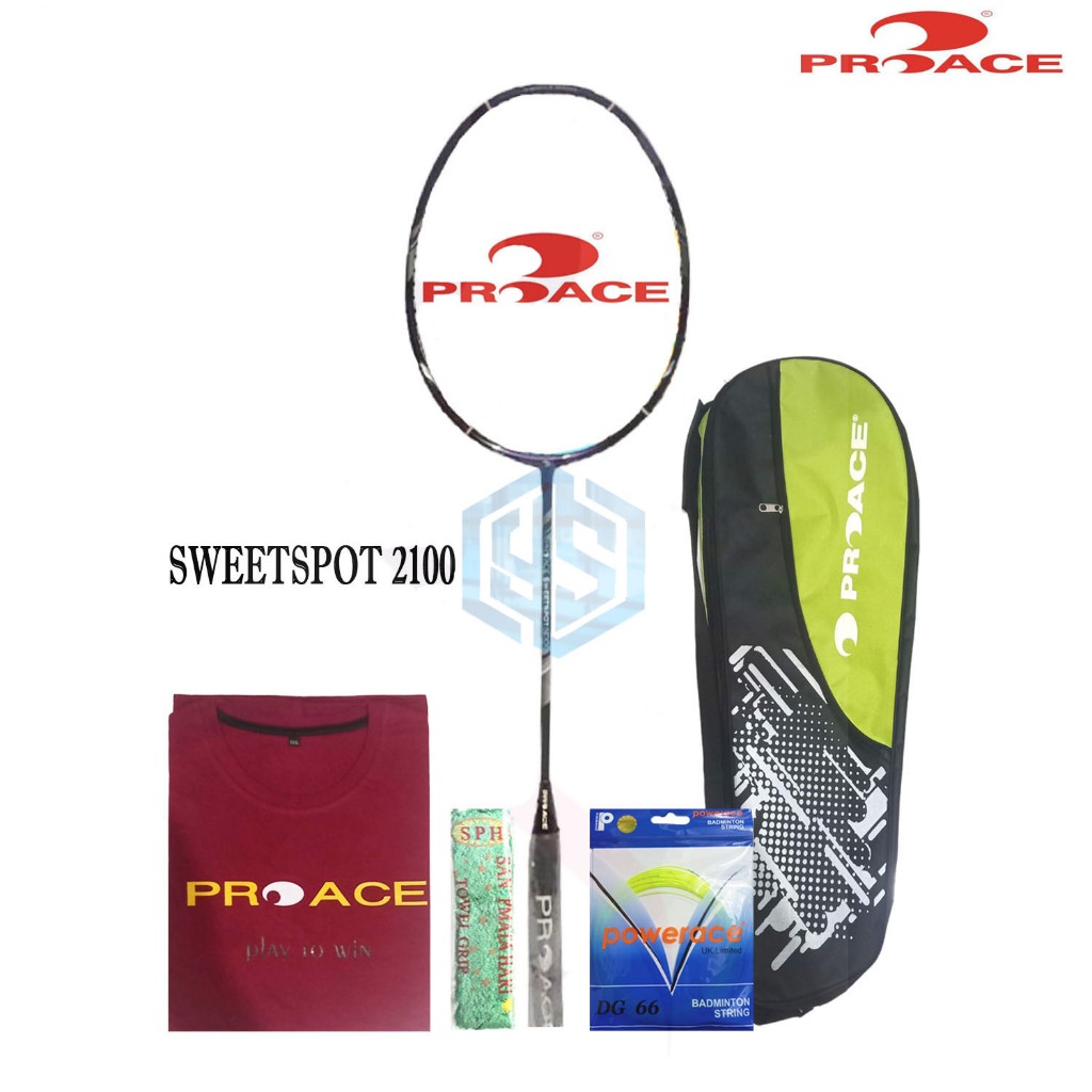 Raket Badminton ProAce Sweetspot 2100 Bonus Komplit Raket Pro Ace Sweetspot 2100
