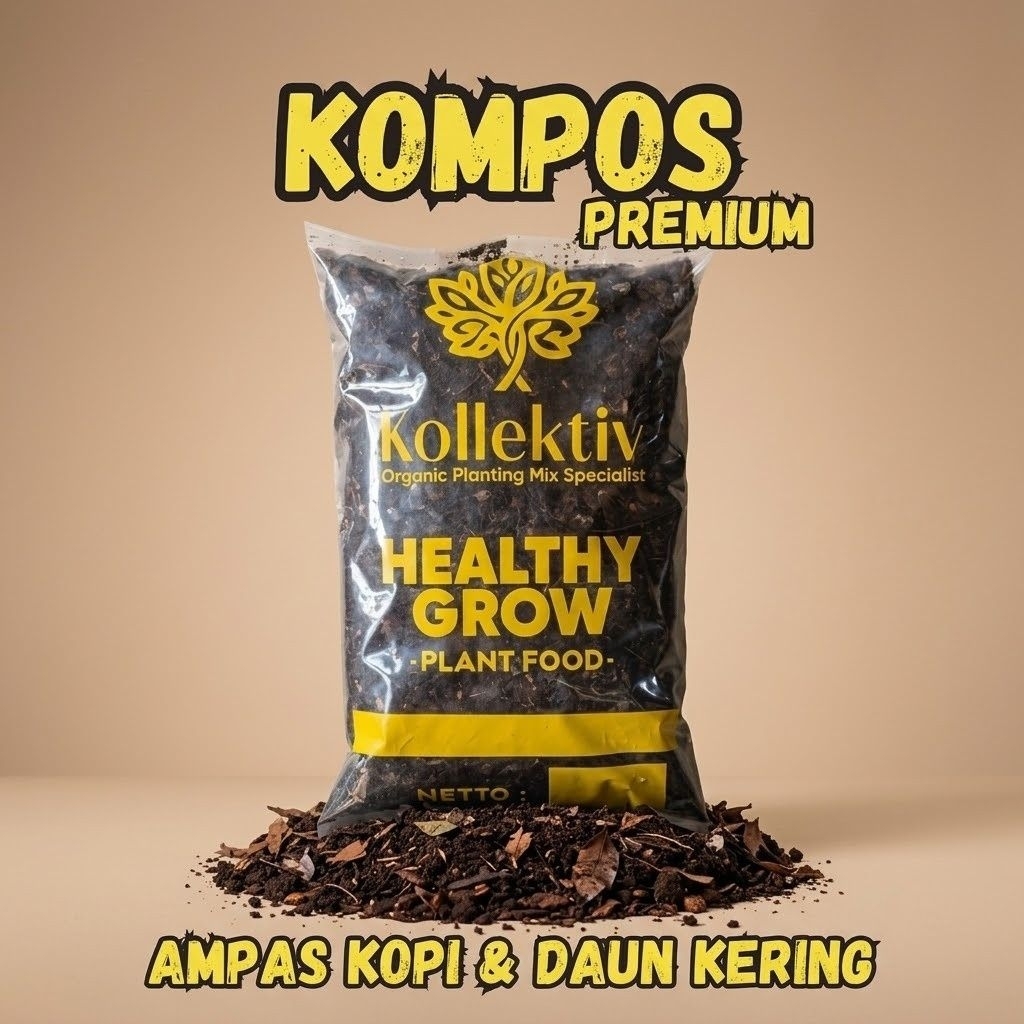 Pupuk Kompos Premium - Ampas Kopi dan Daun Kering