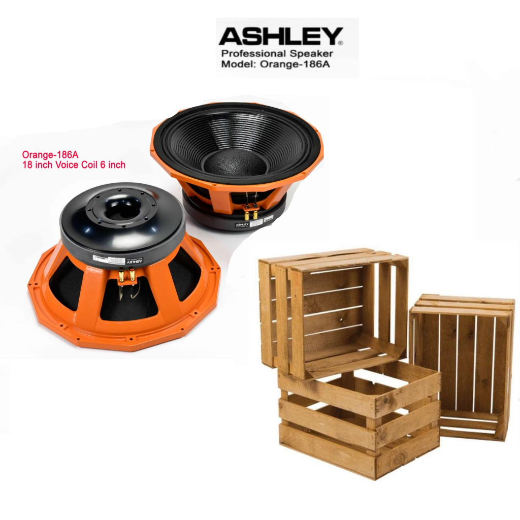 COMPONENT SPEAKER ASHLEY ORANGE 186A 18INCH KOMPONEN ASHLEY ORANGE 186A ORIGINAL PACKING KAYU