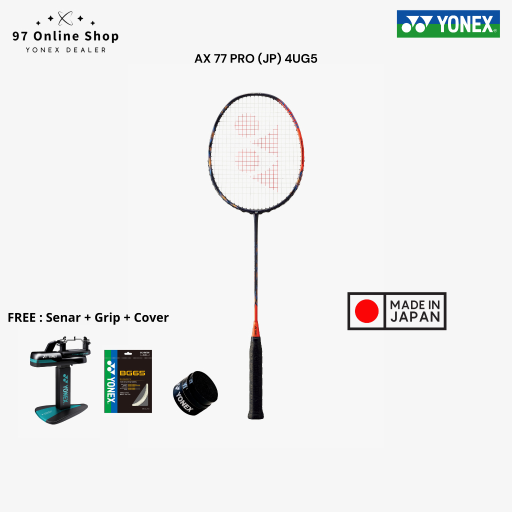 Raket Badminton Yonex Astrox 77 Pro (JP) Code Bonus (Senar+Grip AC102EX+Cover) High Orange
