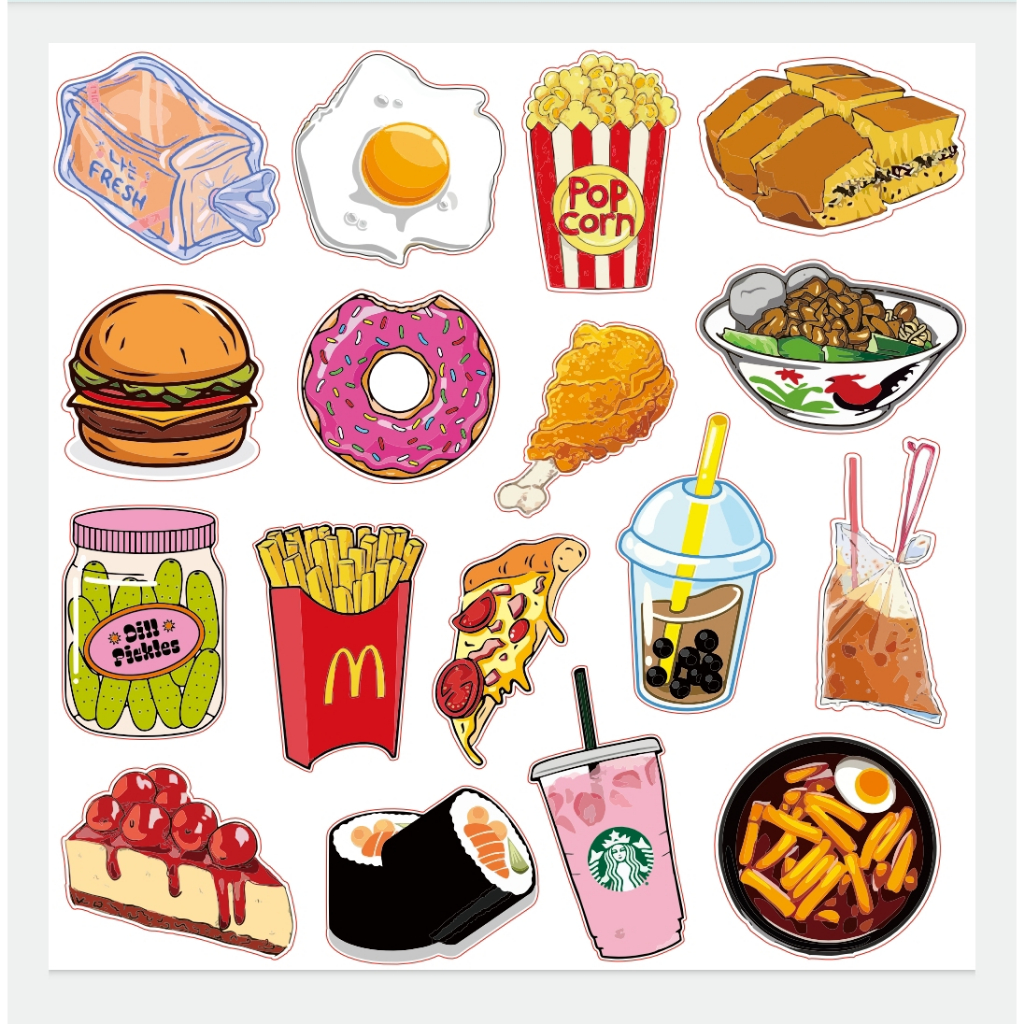 Stiker Pack Fast Food Cemilan
