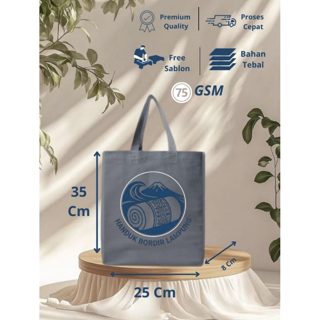 TAS SPUNBOND tali SABLON CUSTOM 25X35X8/ Tas Goodie Bag custom / TAS SOUVENIR GOODIE BAG / Souvenir 