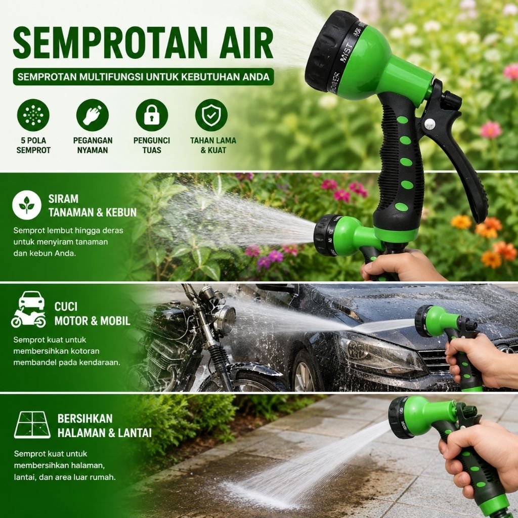 Semprotan Air Taman 3 Mode Spray - Mist / Shower / Soaker SA 3 ERNESTO