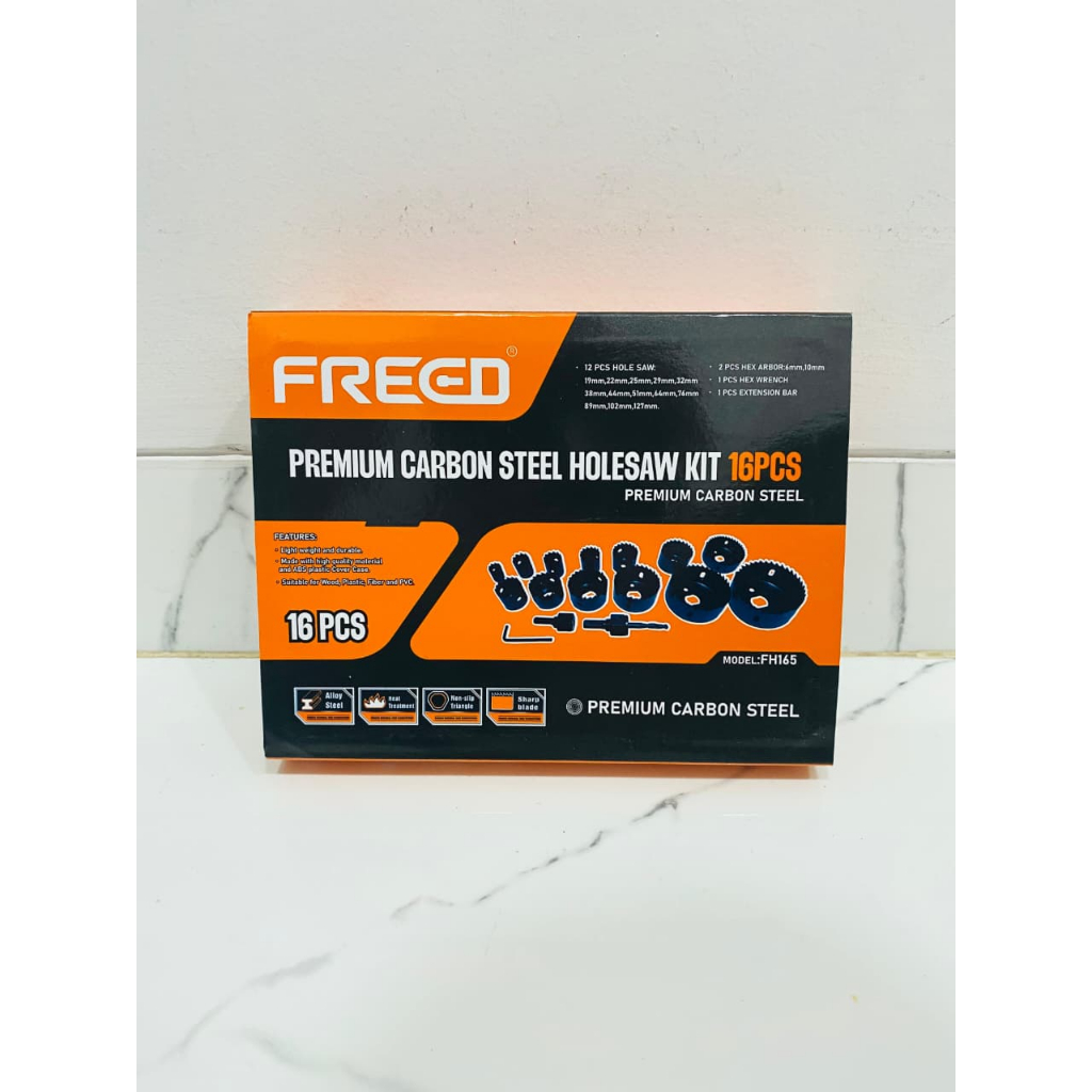 Mata Bor Hole Saw Set 13 Pcs 16 PCS FREED / Mata Bor Bobok Kayu / Mata Lubang Kayu Bulat