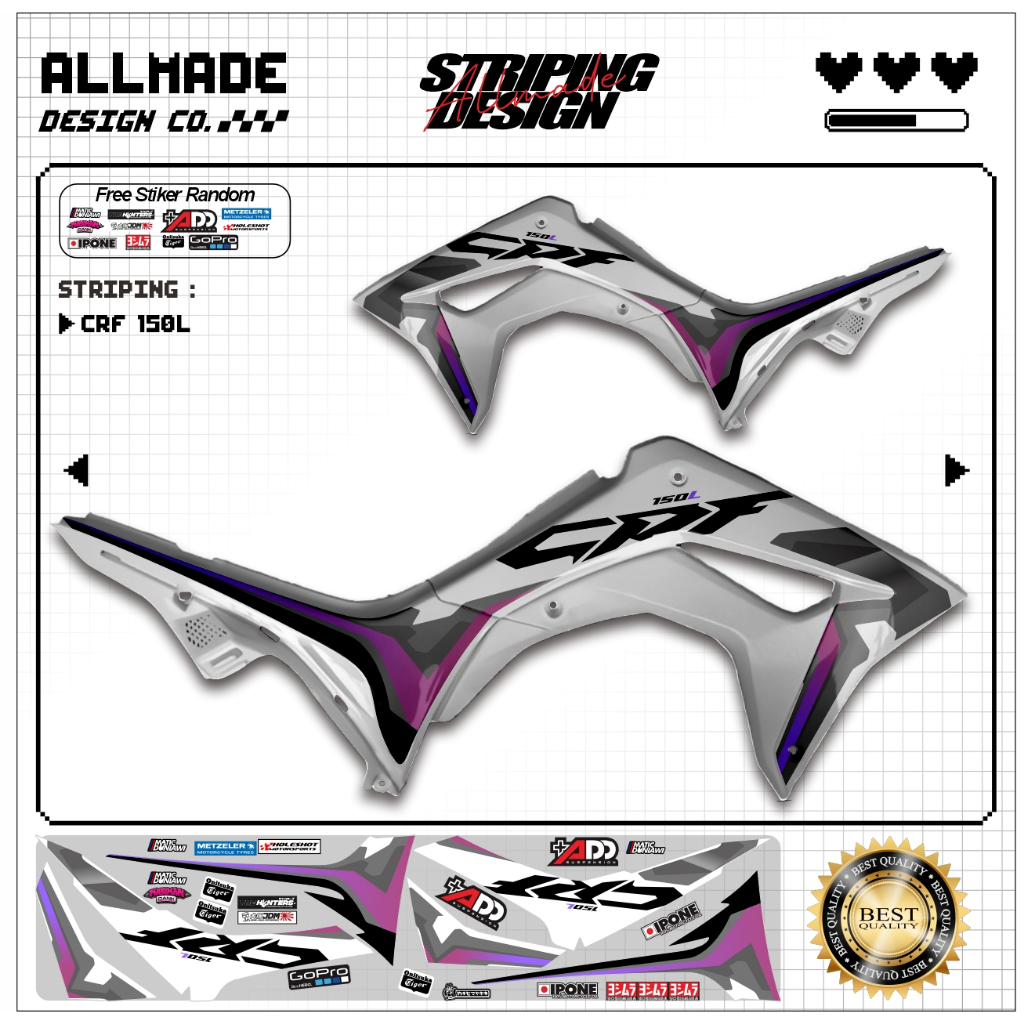 Striping CRF 150L Original | Sticker Body CRF 150L Presisi