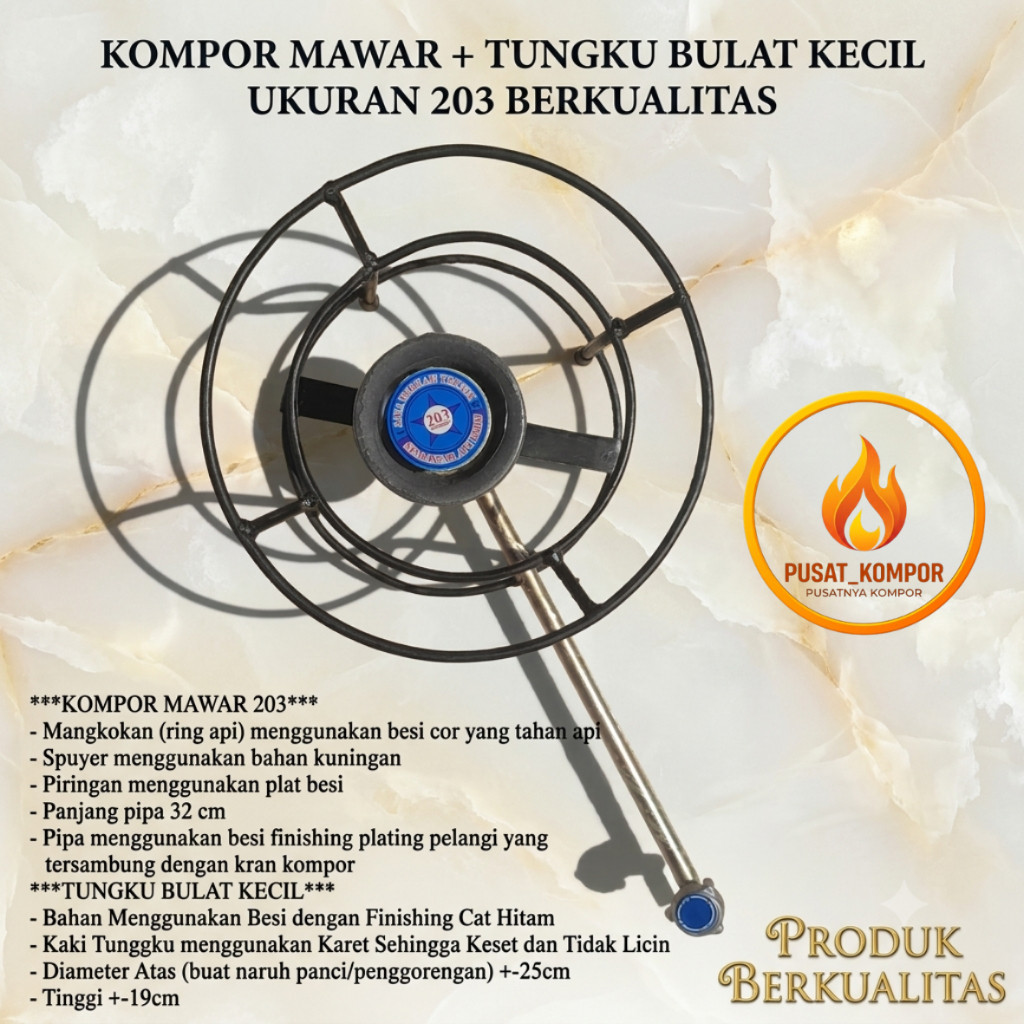 Kompor Mawar 203 + Tungku Bulat Kecil / Kompor Semawar 203 + Tungku Bulat Kecil / kompor mawar set /