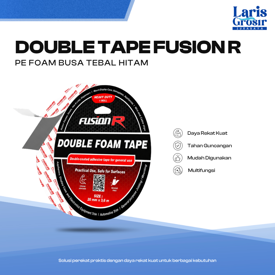 Double Tape PE FOAM Busa 20mm x 3,6Meter Solasi Busa BB 20mm x 3,6 Meter Tebal Kuat PMT Kualitas Bag