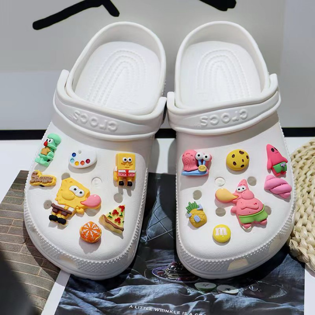 1 Set Aksesoris Sandal Shoes Accessories Shoe Charm Spongebob Patrick Squidward Gary XT-19