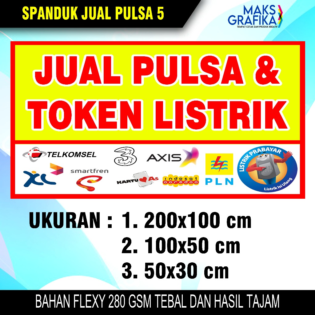 Cetak Spanduk - Banner Jual Pulsa Token Listrik dan Paket Data Internet - Part 5
