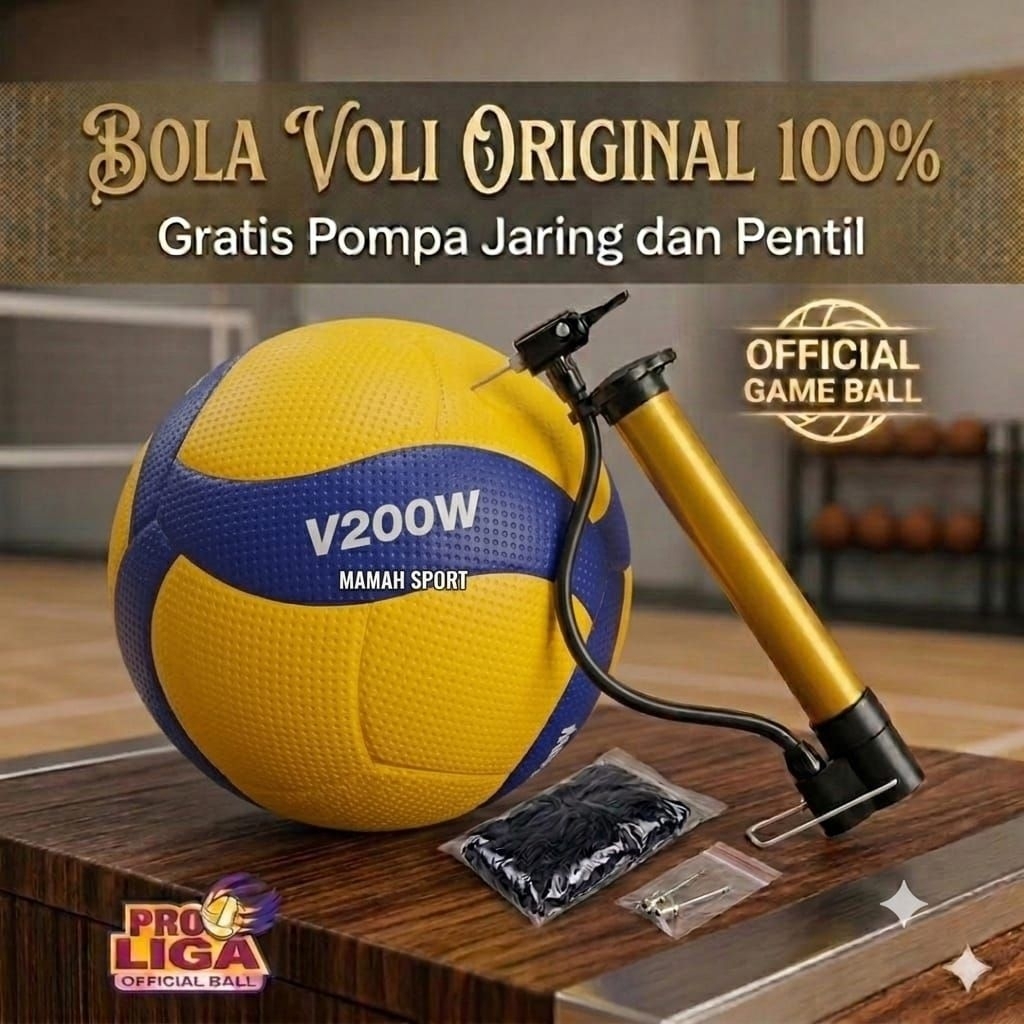 MIKASA V200W ORIGINAL ASLI 100% - BOLA VOLI VOLLY MIKASA - MAMAH SPORT