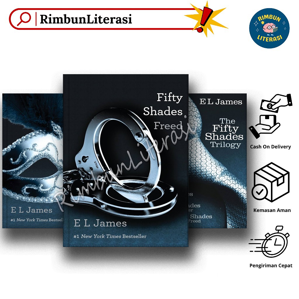 Fifty Shades of Grey, Darker, Freed - E L James (English) -  RimbunLiterasi