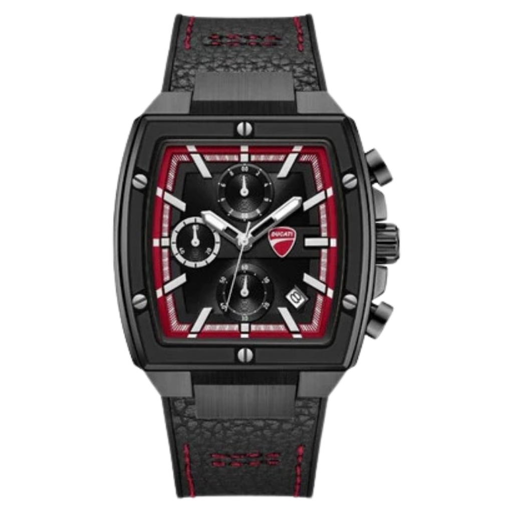 Galery Jam Tangan DUCATI DTWGC0003403 CARDIO Chronograph Black Silicone Combi Leather Strap
