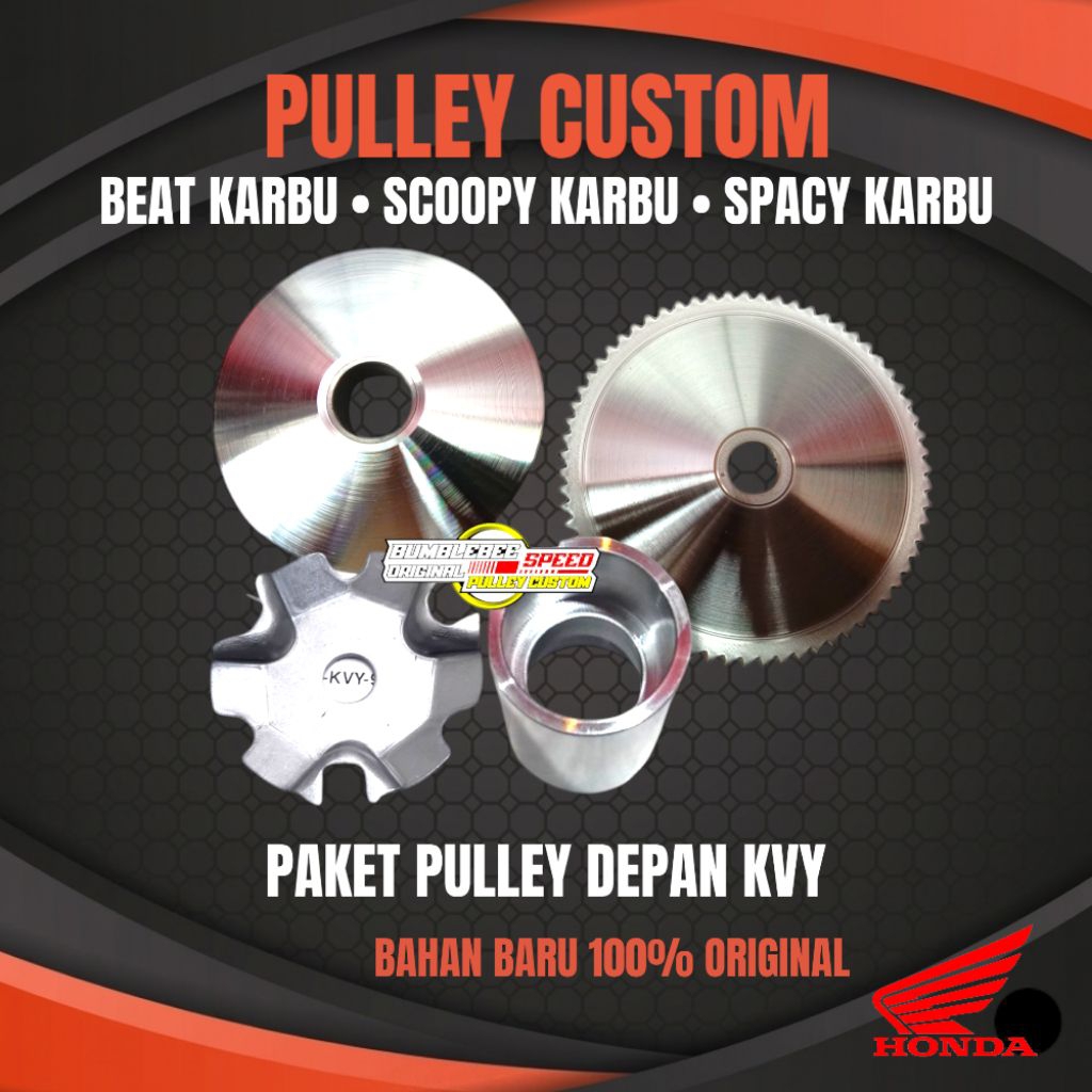 PULLEY SET KVY BUBUT CUSTOM BOSH PULLEY, RAMPLATE CUSTOM BEAT KARBU, SCOOPY KARBU, SPACY KARBU
