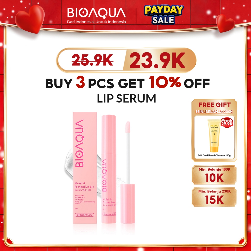 BIOAQUA Moist & Protective Lip Serum With SPF Moisturizing Berubah Warna Pink Lip Balm Lip Care Seru