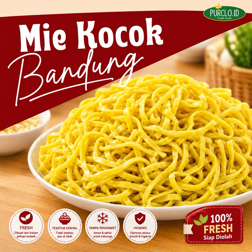 mie kocok mie pipih / pempek kuning. Mie Kocok Bandung Basah Segar | Mie Kuning Khas Bandung | Tekst