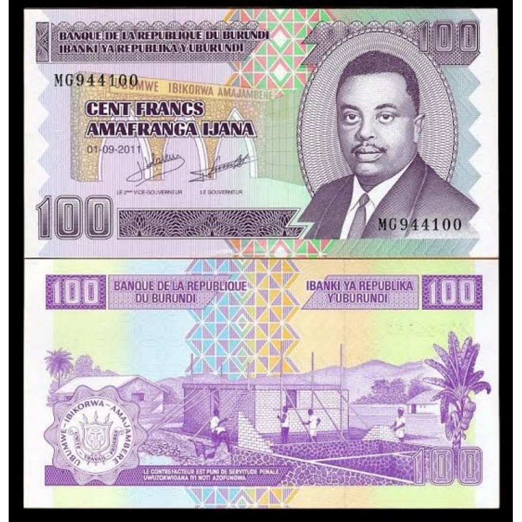 Mancanegara Uang Burundi 100franc UNC untuk Mahar dan koleksi