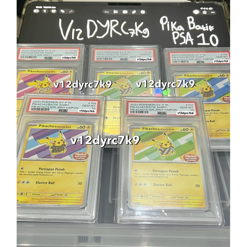kartu pokemon set pikachu batik PSA 10