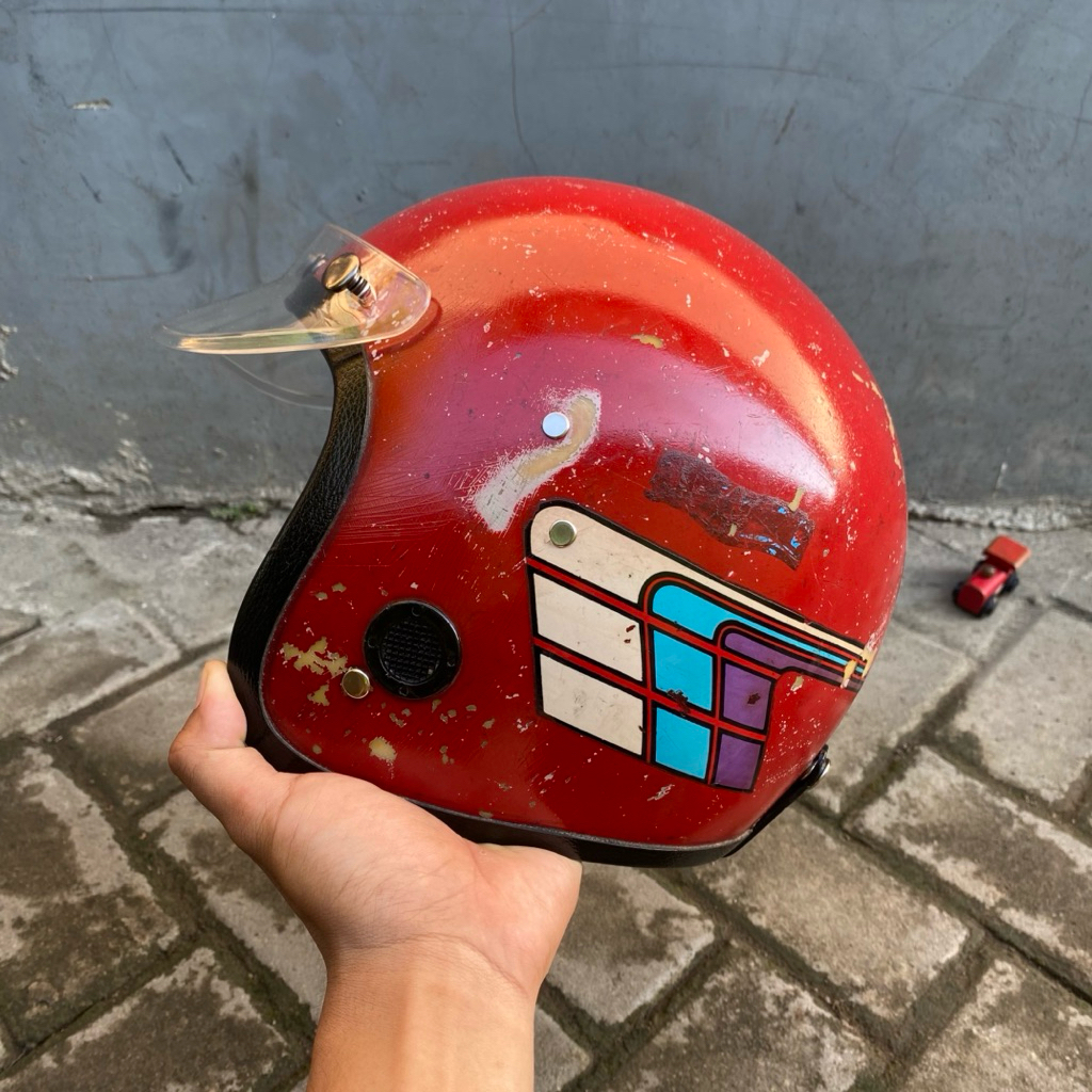helm bicycle hat original merah