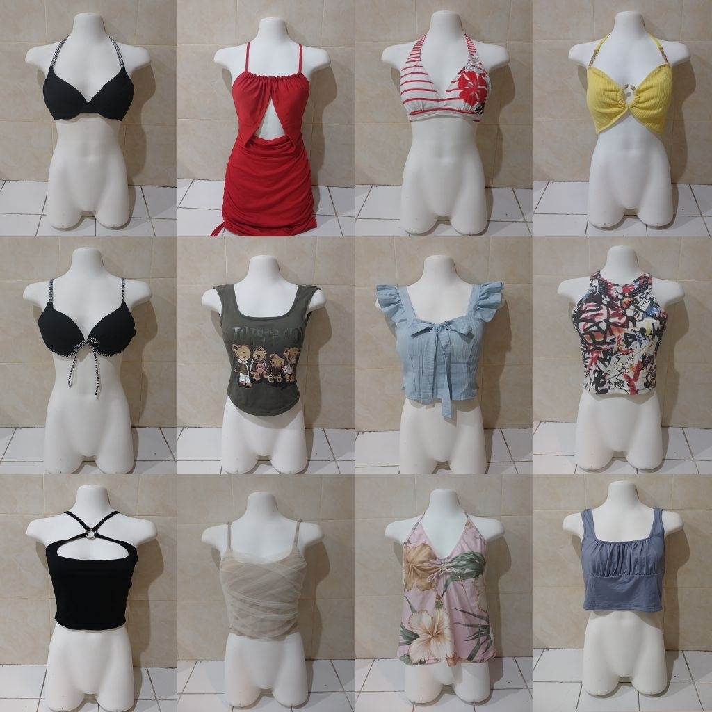 [Part 1] Bikini Black Hitam Merah Sexy Bra Branded Push Up Tebal