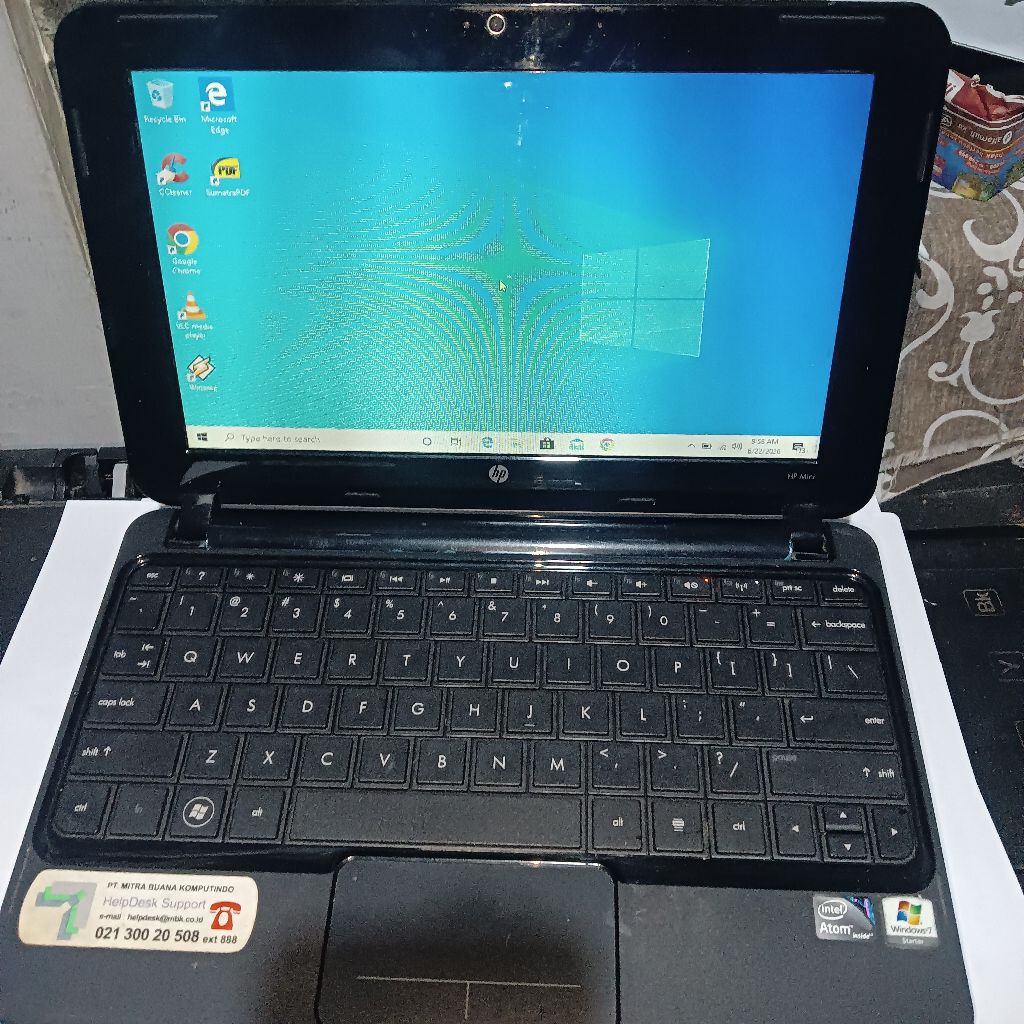 Laptop Notebook HP MINI 210-1008VU RAM 2GB HDD 250GB Windows 10- Bekas Second