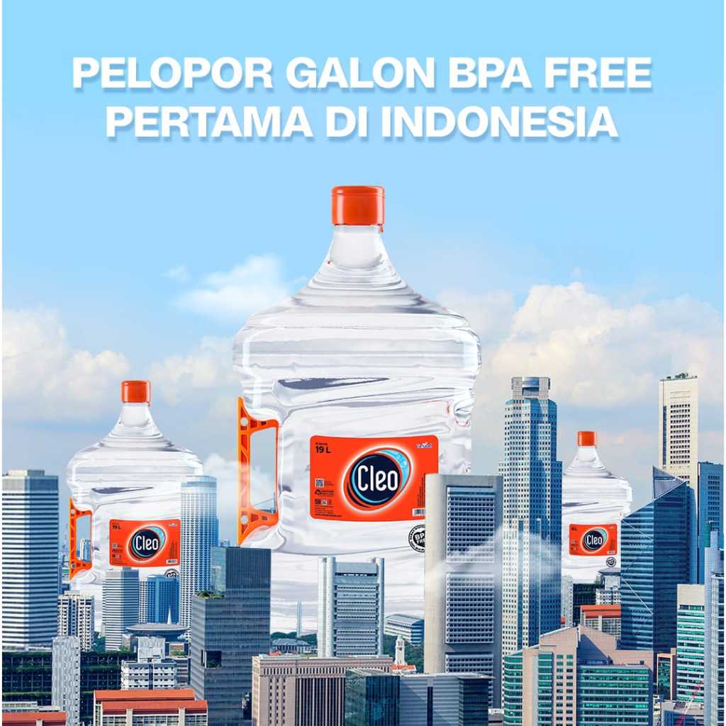 Cleo Galon Air Murni 19L (GALON+AIR) - Kemurnian 99,99%, Oksigen Tinggi, Bebas BPA KHUSUS INSTANT