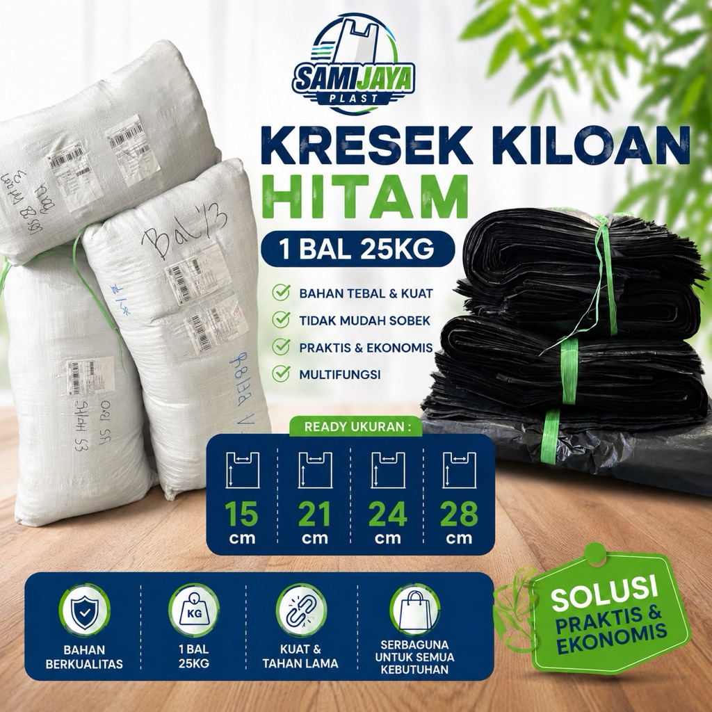 KRESEK KILOAN HITAM 1 BAL / KRESEK KILOAN HITAM KARUNGAN / KRESEK KILOAN HITAM MURAH KARUNGAN