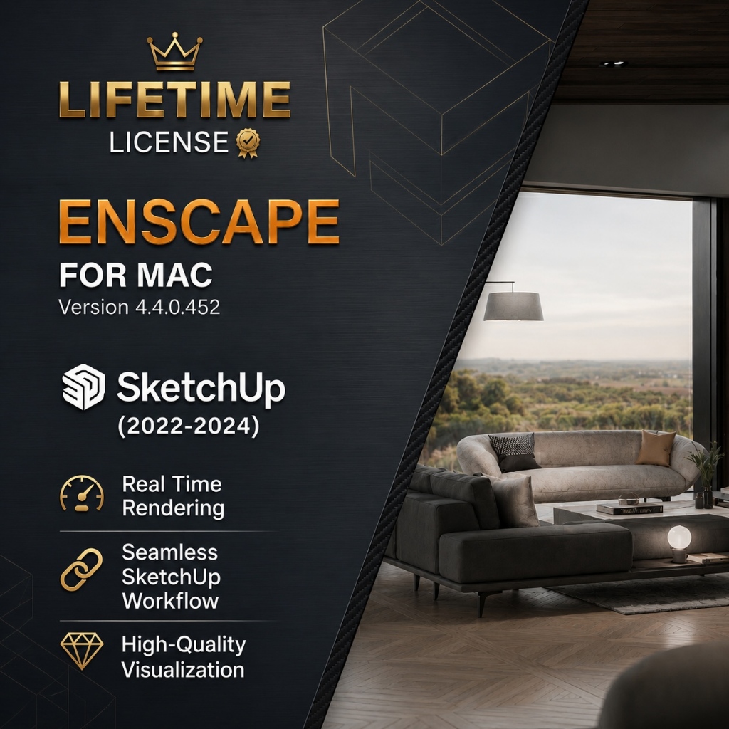[NEW THE BEST VERSION] ENSCAPE LIFETIME  for Mac Sketchup Full Version V4.4.0.452 Macbook, iMac, Mac