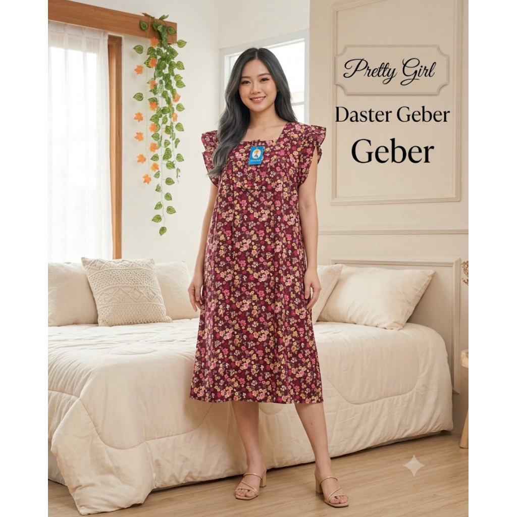Daster Merek Pretty Girl Geber Busui Bumil Daster brand Pretty Girl Geber Daster Ruffle Geber brand 