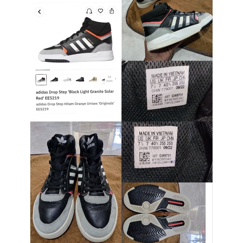 Sepatu Preloved Second Original Adidas Drop Step Size 40
