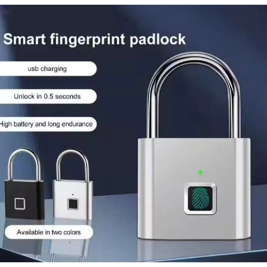 Gembok Fingerprint Konci Koper Pagar Pintu Anti Maling ns