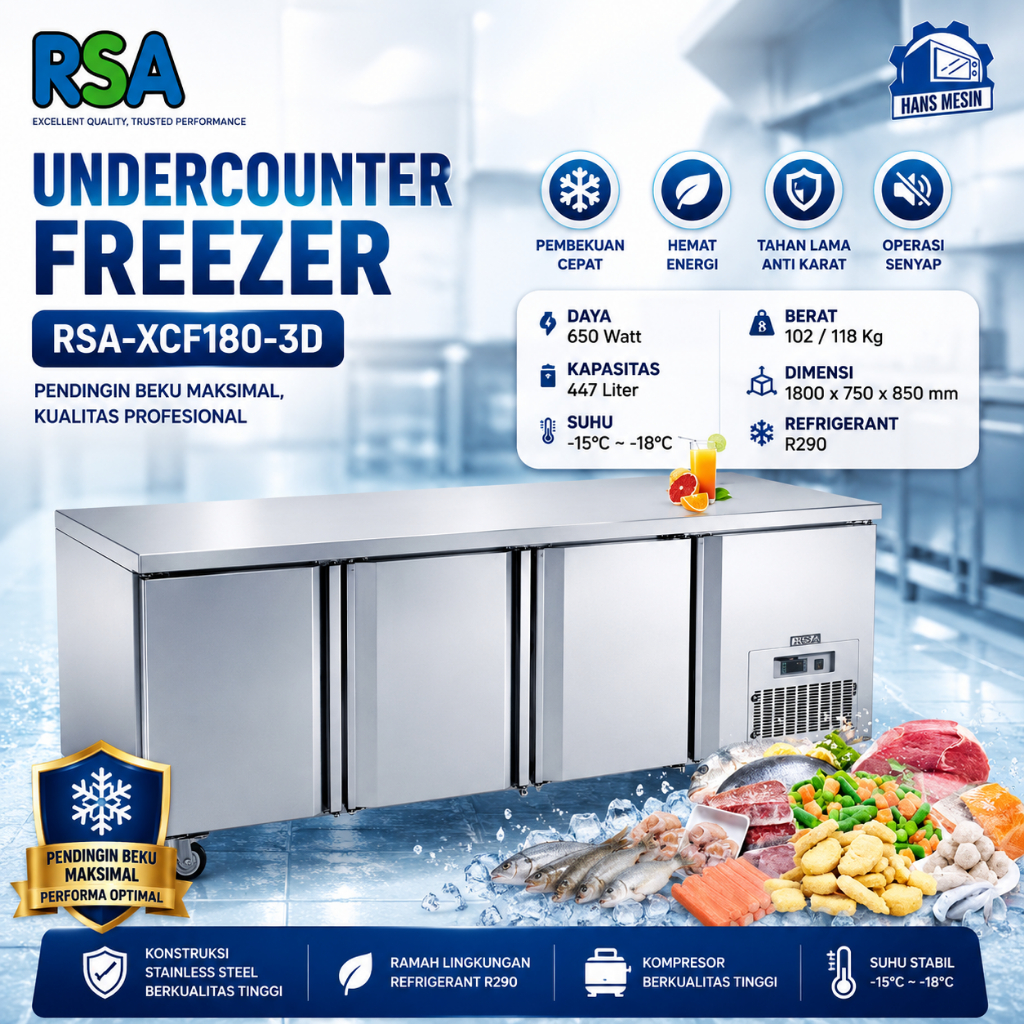 RSA UNDERCOUNTER FREEZER XCF-1803D / XCF1803D / XCF 1803D