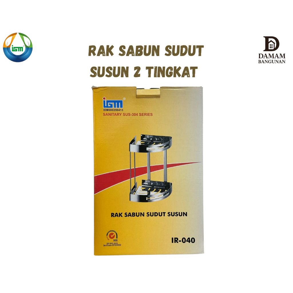 Rak sabun sudut susun 2 tingkat Stainless SUS-304 IGM