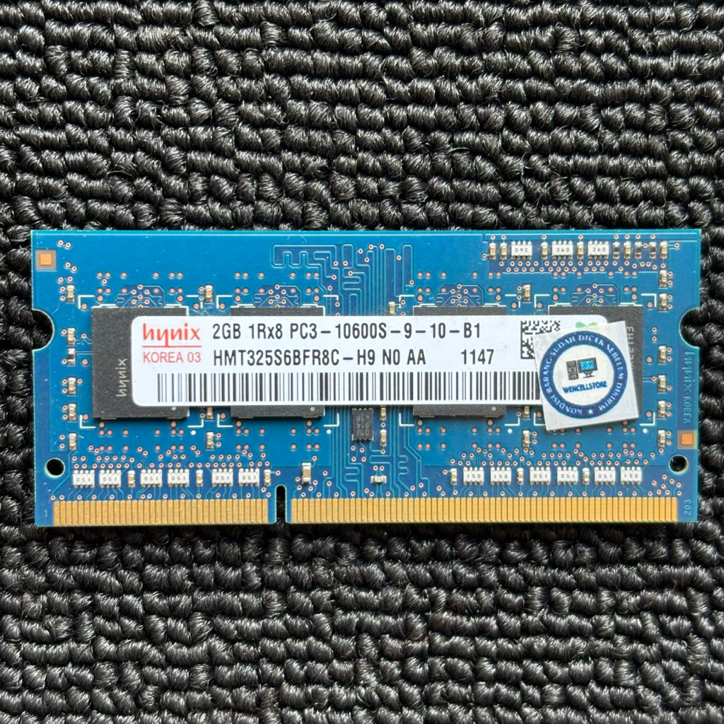 RAM LAPTOP HYNIX 2GB 1Rx8 PC3-10600S/1333MHZ DDR3