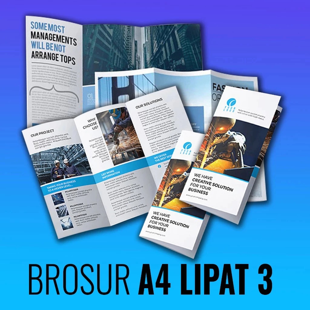 Cetak Brosur Leaflet A4 Lipat 3 Custom Art Paper